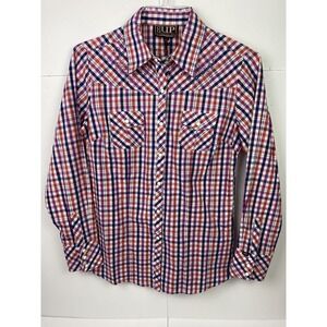 Cowgirl Up Shirt Western Pearl Snap Women's Medium Embroidered Cotton Pockets